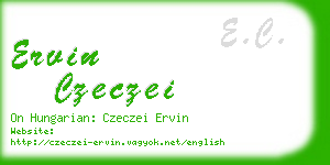 ervin czeczei business card